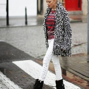 Isabel Marant x H&M white leather lace-up pants